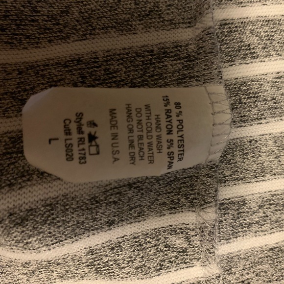 Pretty Gray and White Striped Cardigan  Size L  NWT - Picture 11 of 13